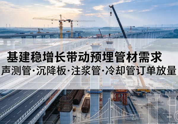 富源基建稳增长带动预埋监测管材需求，声测管、沉降板、注浆管订单持续放量